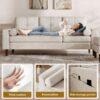 YITAHOME 78" Sectional Sofa Couch with Removable Ottoman, Cat-Scratch-Proof Fabric Sofa for Living Room Apartment, L-Shaped Sofa with 2 Cylinder Neck Pillows and Storage Pocket, Beige
