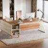 Tribesigns L-Shaped Executive Desk, 78.74" Large Computer Office Desk with Drawer and Lateral File Cabinet, Home Business Workstation Set with Storage Shelves, Walnut & Oak