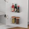 2 Pack Cabinet Door Organizers Plastic Wrap Holders for Kitchen Organizers, No drilling Wall Door Mount Kitchen Wrap Rack for Foil Wrap, Cling Wrap, and Food Bags, Clear