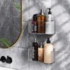 2 Pack Cabinet Door Organizers Plastic Wrap Holders for Kitchen Organizers, No drilling Wall Door Mount Kitchen Wrap Rack for Foil Wrap, Cling Wrap, and Food Bags, Clear