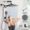 1747544002_71bt77qXKML._AC_SL1500_.jpg Premium 12.2" Rain Shower Head with Handheld Spray, Updated High Pressure Rainfall Shower Head with Handheld Combo, Large Rain Overhead Waterfall Showerheads | Anti-Clog Nozzles | Air-in Tech