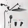 1747544004_610v75IaWSL._AC_SL1500_.jpg Premium 12.2" Rain Shower Head with Handheld Spray, Updated High Pressure Rainfall Shower Head with Handheld Combo, Large Rain Overhead Waterfall Showerheads | Anti-Clog Nozzles | Air-in Tech