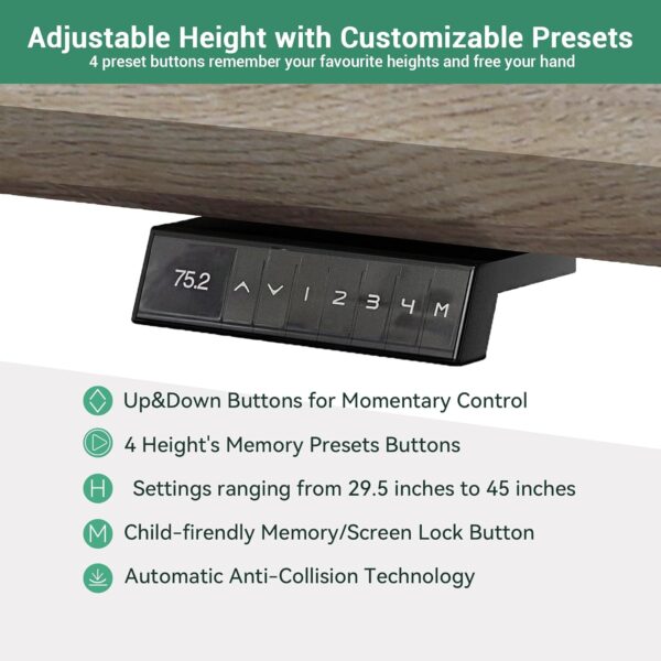78.74IN Adjustable Heigh L Shaped Executive Desk with Drawers, Modern Executive Standing Home Office Desk w/Universal Charging Ports, Large Business Workstation, Black and Warm Oak
