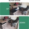 78.74IN Adjustable Heigh L Shaped Executive Desk with Drawers, Modern Executive Standing Home Office Desk w/Universal Charging Ports, Large Business Workstation, Black and Warm Oak