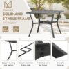 MELLCOM 5-Piece Outdoor Dining Set, 4 Swivel Rocker Chairs with High Back Textilene & Square Metal Dining Table with Umbrella Hole, Patio Furniture Set for Porch, Garden, Backyard, Deck, Brown