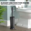 UPTRONIC Toilet Brush, Toilet Bowl Brush with Extra Long Handle Durable Bristles Toilet Scrubber and Covered Holder for Toilet Brush Set for Bathroom Cleaning (Black, 1 Set)