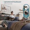 LINSY Queen Bed Frame with Storage Headboard, Upholstered Platform Frame with LED and Charging Station, Metal Queen Size Bed Frames, No Box Spring Needed, Easy Assembly, Rustic Grey
