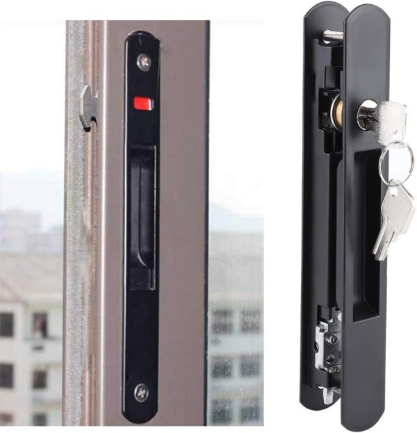 Single Sided Lock Catch Double Sided Hook Lock Modern Simple Stainless Steel Housing Zinc Alloy Accessories for Sliding Glass Doors Mobile Windows
