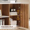 Tribesigns 85.8" L-Shaped Executive Desk, Extra Large Office Desk with File Drawers, Modern Business Furniture, Computer Desk Workstation with Door Cabinet, Shelves for Home Office, White & Brown