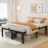 18 Inch Queen Size Metal Platform Bed Frame with Round Corners, Storage Space Under High Bed Frame-Heavy Duty Steel Slats Support, Noise Free - Easy Assembly - No Box Spring Needed