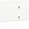TV Stand White with Steel Frame and Glass Doors, Adjustable Shelves and Feet, Modern Design, 41.3" x 13.8" x 20.5"