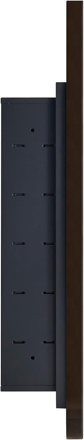 Oil Rubbed Bronze Arched Recessed Bathroom Medicine Cabinet with Mirror Stainless Steel Metal Framed Rectangular Bathroom Cabinet with Mirror 16x28.3''