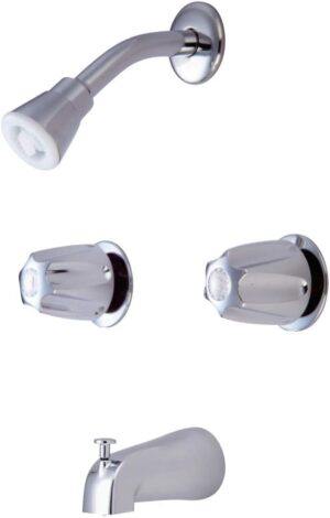 Kingston Brass KF112 Americana 8-Inch Twin Handle Center Tub and Shower Valve, Polished Chrome