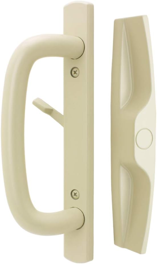 Veranda Sliding Glass Door Handle Set, Tan, Non-Keyed, 3-15/16” Screw Holes