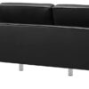 Modway EEI-3385-SLV-BLK Loft Tufted Button Faux Leather Upholstered Sofa in Silver Black