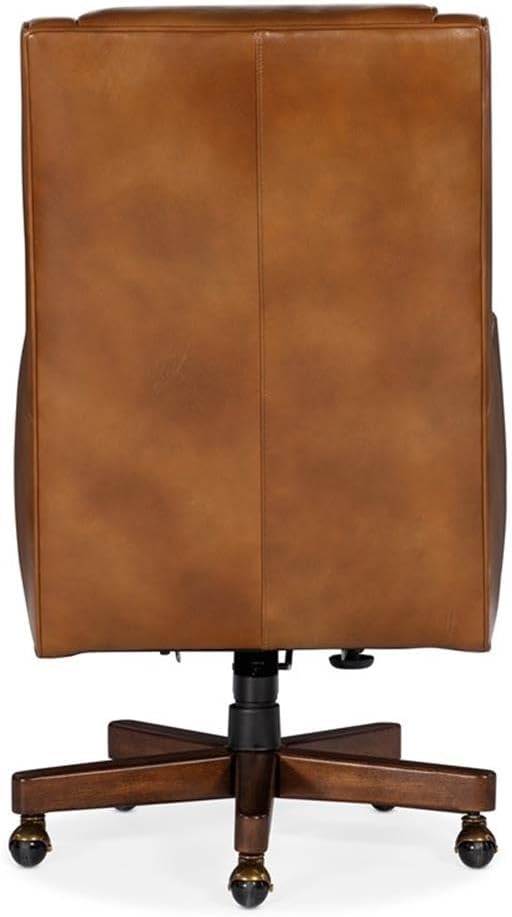 Hooker Furniture Leather Wright Executive Swivel Tilt Chair in Brown