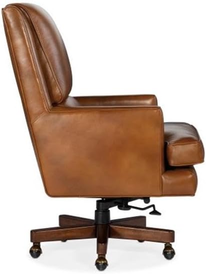 Hooker Furniture Leather Wright Executive Swivel Tilt Chair in Brown