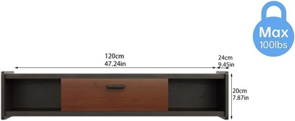 55'' Floating TV Stand,Wall Mounted TV Console,Floating TV Cabinet,Under TV Shelf for Bedroom Living Room(Walnut)