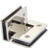 Set of 2 Frameless Glass Door Hinges, Stainless Steel, Polished, Modern Style, Suitable for 6-12mm Glass, 60-80cm Width, 90 Open/Close