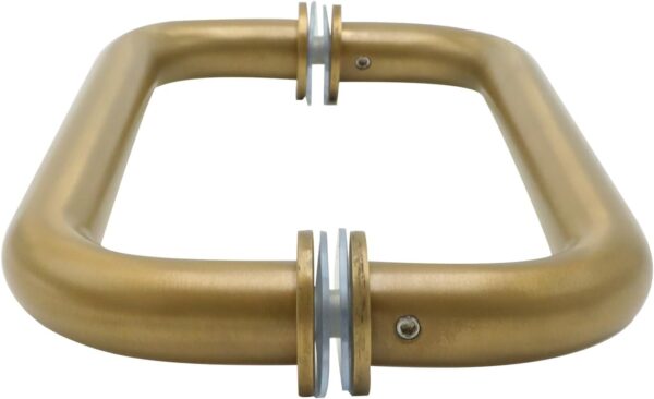 CKB 8" Shower Door Handle, Shower Glass Door Pull Back to Back Handle Compatible with 1/4" to 1/2" Thickness Glass for Frameless Shower Doors, Gold Plated with 304 Stainless Steel