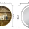 30 inch Round Medicine Cabinet with Lights,Led Medicine Cabinet with Defogger,Illuminated Mirror Cabinet for Bathroom,Dimmable,Defogger,3 Color Temperature 3000k-6500k Gold