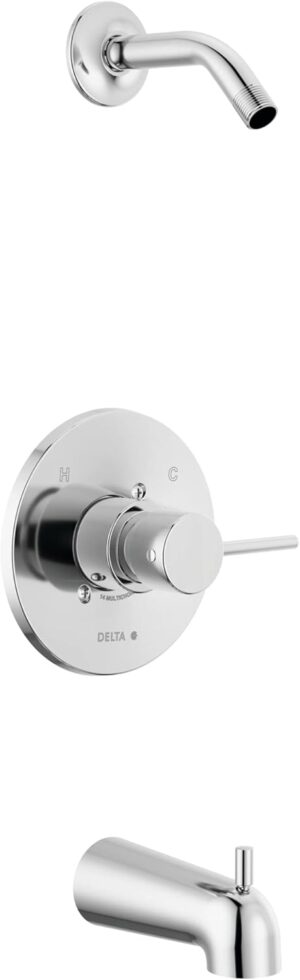 Delta Faucet Modern Chrome Tub Shower Faucet Set, Shower Trim Kit, Shower Fixtures, Bathtub Faucet Set, Shower Handle, Chrome T14459-LHD-PP (Shower Head and Valve Not Included)