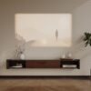 55'' Floating TV Stand,Wall Mounted TV Console,Floating TV Cabinet,Under TV Shelf for Bedroom Living Room(Walnut)
