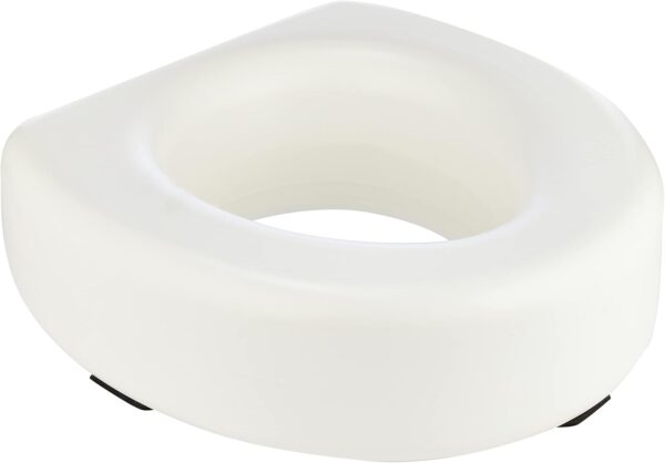 HealthSmart Enhanced Comfort 5" Raised (Round) Toilet Seat Riser 5 Slip Resistant Pads FSA/HSA Eligible Toilet Seat Risers for Seniors Padded Toilet Seat Elevation 15.7 x 15.2 x 6.1