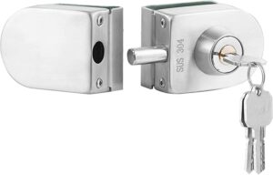 Glass Door Lock with 5 Keys Only Fit 8mm -12mm Thickness Glass Shower Room Bathroom Lock Hotel Apartment Door Lock (HLD-703)