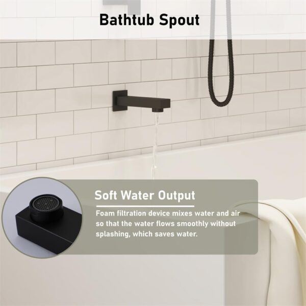 Bathroom Luxury Shower System Set 12 Inch Rainfall Shower Head System High Pressure Rainfall Shower Faucet in Matte Black Shower Head,Wall Mounted (12" 3-Function, Matte Black)