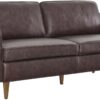 Modway Impart Upholstered Genuine Leather Sofa in Brown