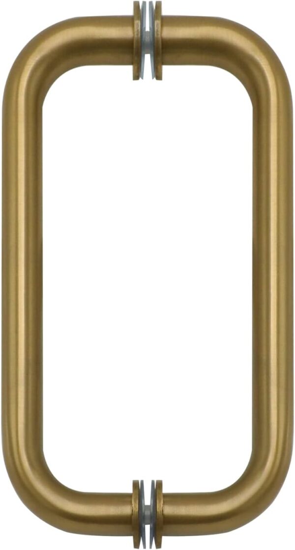 CKB 8" Shower Door Handle, Shower Glass Door Pull Back to Back Handle Compatible with 1/4" to 1/2" Thickness Glass for Frameless Shower Doors, Gold Plated with 304 Stainless Steel