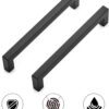 Ravinte 35 Pack 6-1/4 Inch Kitchen Square Cabinet Handles Matte Black Stainless Steel Drawer Pulls Hardware