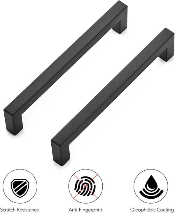 Ravinte 35 Pack 6-1/4 Inch Kitchen Square Cabinet Handles Matte Black Stainless Steel Drawer Pulls Hardware
