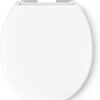 5159Ii0oEcL._AC_SL1500_.jpg KOHLER 25876-0 Hyten Elevated Quiet-Close Round Toilet Seat, Contoured Seat with Grip-Tight Bumpers, Quick-Attach Hardware, White