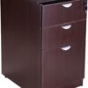Boss Office Products Executive U-Shape Desk with File Storage Pedestal and Hutch, 66", Mocha