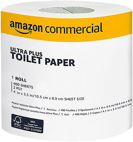 AmazonCommercial 2-Ply White Ultra Plus Individually Wrapped Toilet Paper/Bath Tissue (416975)|Bulk | Septic Safe | FSC Certified | 400 Sheets per Roll (80 Rolls)(4.1 x 3.5 Sheet)