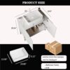 30" Bathroom Vanity with Sink, Modern Bathroom Vanities with 2 Soft-Closing Doors, Freestanding Bathroom Cabinet with Ceramic Basin and Carrara White Sintered Stone Counter Top-Colmar, White