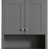 Wyndham Collection Deborah Bathroom Wall-Mounted Storage Cabinet in Dark Gray