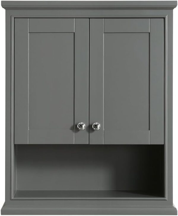 Wyndham Collection Deborah Bathroom Wall-Mounted Storage Cabinet in Dark Gray