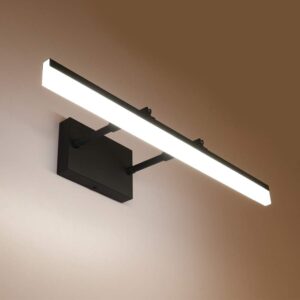 Adjustable LED Bathroom Vanity Light Fixture Wall Cabinet 18W 24inch Matte Black Natural White Light 4000K for Makeup Bathroom Lighting Over Mirror (24in Non Dimmable)