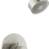 Delta Faucet Modern Brushed Nickel Shower Trim Kit, Shower Faucet with Single-Spray Touch-Clean Brushed Nickel Shower Head, Stainless T14259-SS-PP (Valve Not Included)