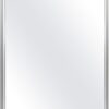 Modern Medicine Cabinet Mirror Storage for Bathroom Bedroom Surface/Recessed Mount with 3 Shelves (16"x26", Brushed Silver)