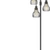Dimmable Floor Lamp, 3 x 800LM LED Edison Bulbs Included, Farmhouse Industrial Floor Lamp Standing Tree Lamp with Elegant Cage Tall Lamps for Living Room Bedroom Office - Black