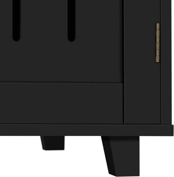 Yaheetech Coffee Bar Cabinet, Bathroom Cabinet with 1 Drawer & Adjustable Shelf, Kitchen Buffet Storage Cabinet for Home Office, Black