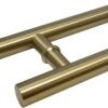 Modern & Contemporary Round Bar/Ladder/H-Shape Style 610mm / 24 inches Push-Pull Stainless-Steel Door Handle - Satin Brass Finish