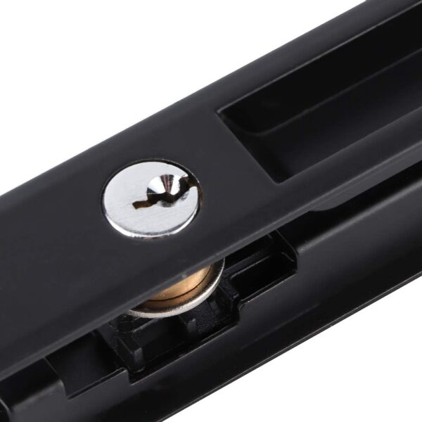 Sliding Glass Door Handle Set, 7.9 x 1.1in Single Double Sided Lock Catch Sliding Door Window Hook Lock, Modern Mobile Door Lock for Home
