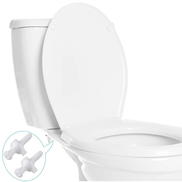 Jetec 2 Pieces Toilet Seat Screws Replacement Kit Plastic Bolts with Plastic Nuts and Washers Parts Kit for Fixing The Top Toilet Seat, White
