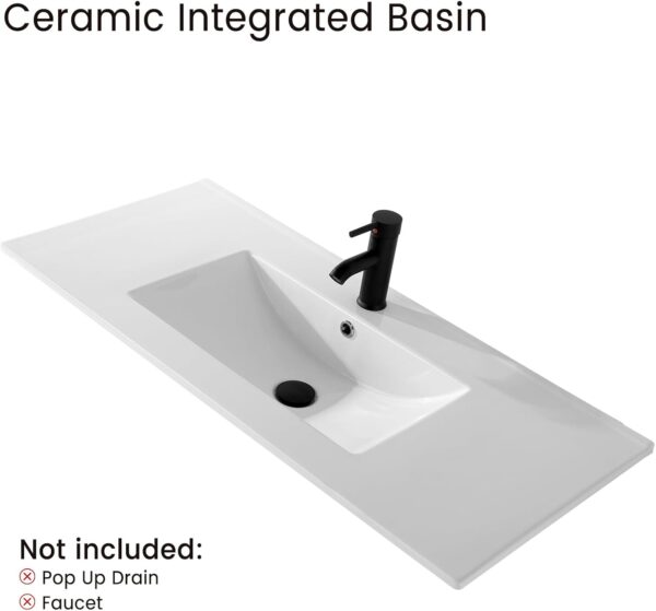 48’’ Bathroom Vanity with Sink,Undermount Ceramic Sink-Modern Bathroom Cabinet with 6 Soft-Close Drawers & 2 Doors Spacious Storage Cabinet,White