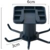 2pcs Under Cabinet Kitchen Utensil Hooks,360° Rotating Drilling Free Adhesive Utensils Hanging Rack for Tools/Towel/Knife (Black)